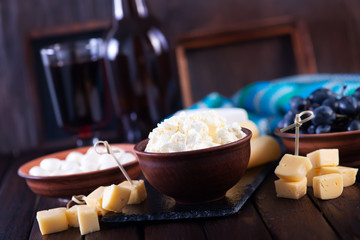 Wall Mural - wine with cheese