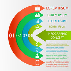 Wall Mural - Semicircle infographic concept