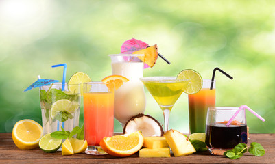 Selection of summer drinks