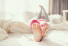 Baby Foot In White Blanket