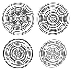 Poster - Set of dandom intersecting, tangled circles - Squiggle elements