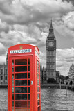 Fototapeta Big Ben - Big ben and telephone booth