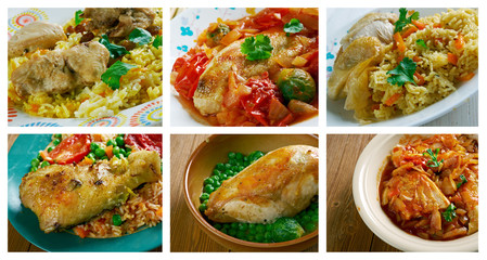 Poster - Food set of different chicken meat .