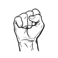 Hand shows the fist as a symbol of power