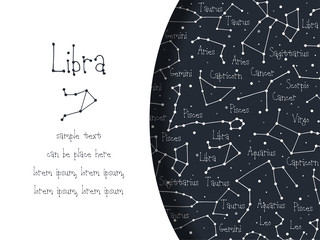 hand drawn doodle astrological sign card