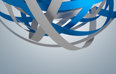 Poster - Abstract 3d rendering of sphere with rings in empty space. Futuristic shape. Surreal background.