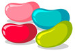 Jelly beans in four colors