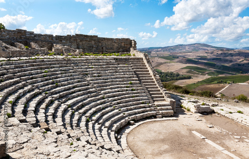 Fotografie, Obraz Greek Theatre of Segesta, historical landmark in Sicily, Italy
