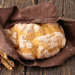 Aufkleber - Fresh loaf of homemade bread wrapped in fabric