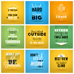 Wall Mural - Set of Inspirational and Motivational Typographic Quote Vector Posters. Vector Typographic Background Design