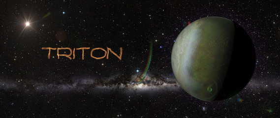 Wall Mural - planet triton in outer space.