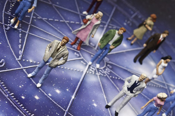 Wall Mural - astrology chart with people figurines