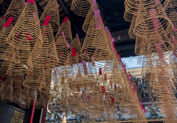 Spiral incense burners at the Thien Hau Pagoda, Saigon