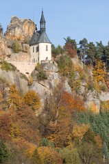 Wall Mural - Castle Vranov over village Mala Skala in Bohemia Paradise (Cesky Raj), North Bohemia, Czech republic