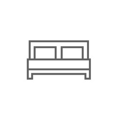 Sticker - Double bed line icon.