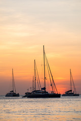 Wall Mural - Boat sunset