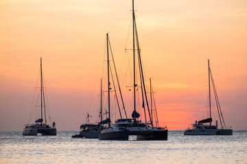 Wall Mural - Boat sunset