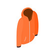 Orange hooded sweatshirt with zipper icon