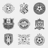 Fototapeta Dinusie - vector set of football (soccer) crests and logos
