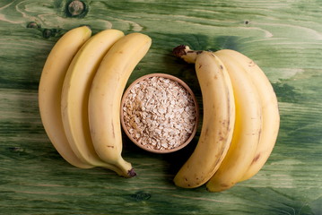 Sticker - oatmeal and banana on table