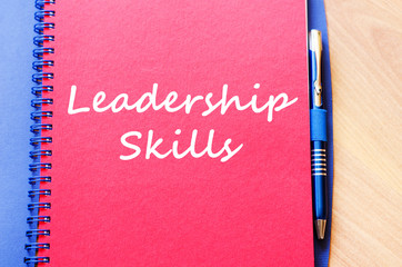 Leadership skills write on notebook