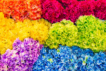 Bunch Of Colorful Artificial Flowers For Craft Or Bouquet