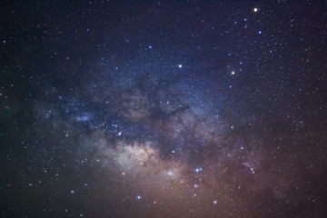 Wall Mural - close-up of milky way galaxy, long exposure photograph, with gra