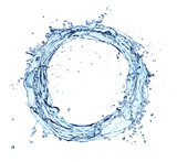 Fototapeta Łazienka -  Water splash circle isolated on white background