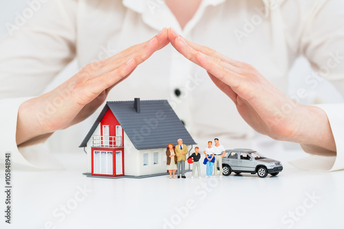 Fotografie, Obraz Insurance Home Live Car Protection Concept