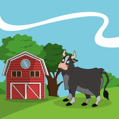 Poster - farm animals cartoons, vector illustration