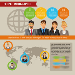 Canvas Print - People infographic design