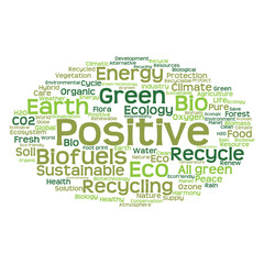 Wall Mural - Conceptual ecology word cloud isolated