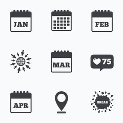 Poster - Calendar. January, February, March and April.