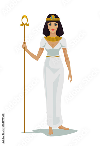 Egypt Queen Cleopatra Vector Flat Illustration Stock Vector Adobe Stock 