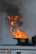 oil burning on stove