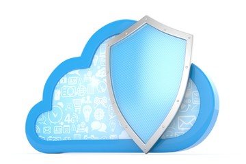 Wall Mural - cloud and shield, cloud security concept