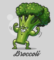 Funny cartoon broccoli