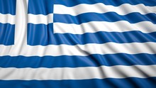 Wavy Flag Of Greece Closeup Background