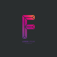 Aufkleber - Letter F logo icon design template. Vector illustration.