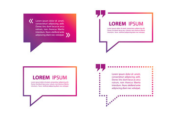 Poster - Set of quote text bubble template. Quote bubble. Quote form. Quote blank template. Gradient template. Vector illustration.