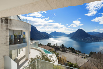 Wall Mural - lake view from a building