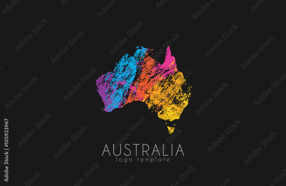 Abstract australia logo. Color Australia logo. Creative logo - obrazy, fototapety, plakaty 