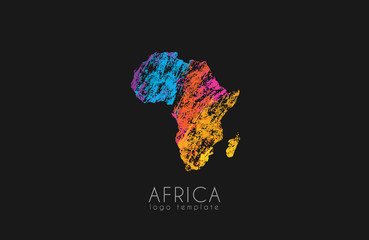 abstract africa logo. color africa logo. colorful logo design.
