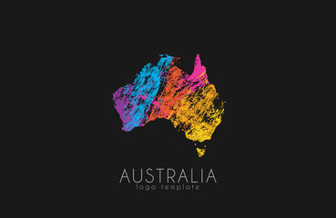 Wall Mural - abstract australia logo. color australia logo. creative logo