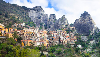 Wall Mural - impressive mountain village Castelmezzano, Italy