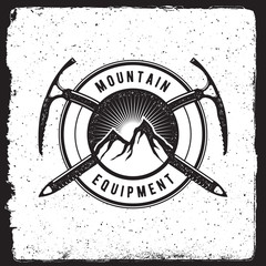 Wall Mural - mountain equipment vintage emblem