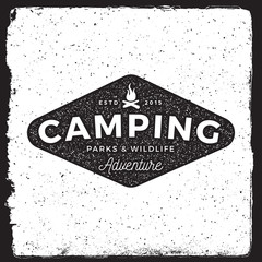 Wall Mural - camping vintage emblem