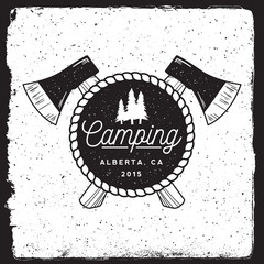 Wall Mural - camping vintage emblem