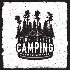 Wall Mural - camping vintage emblem