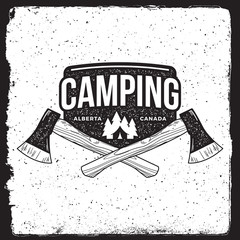 Wall Mural - camping vintage emblem